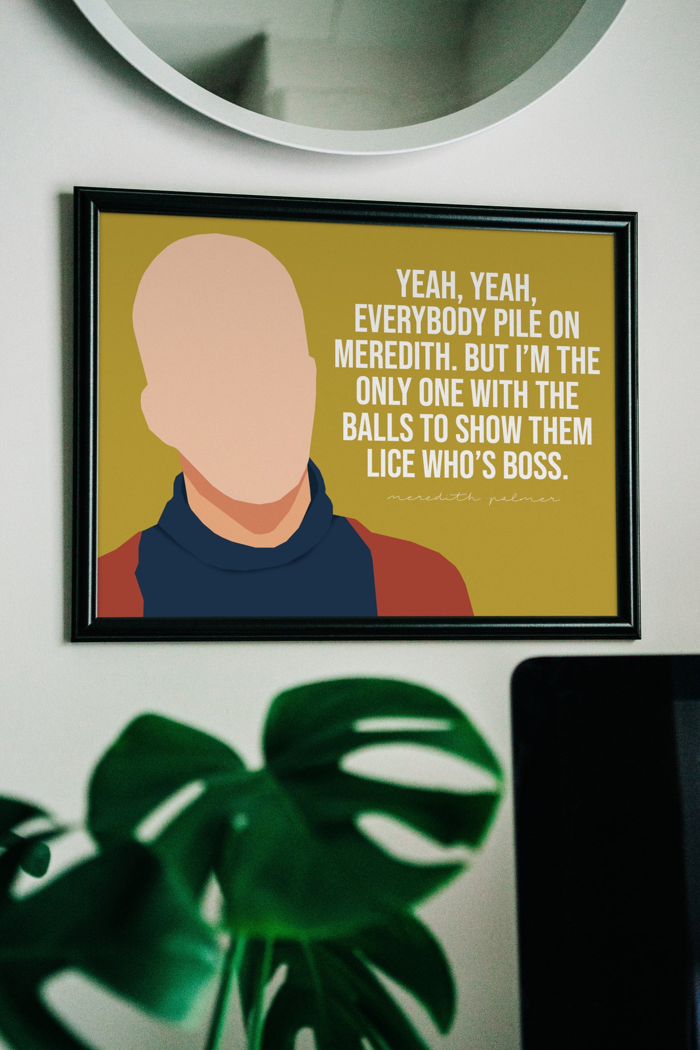 Meredith Palmer from The Office TV show art print featuring bald head