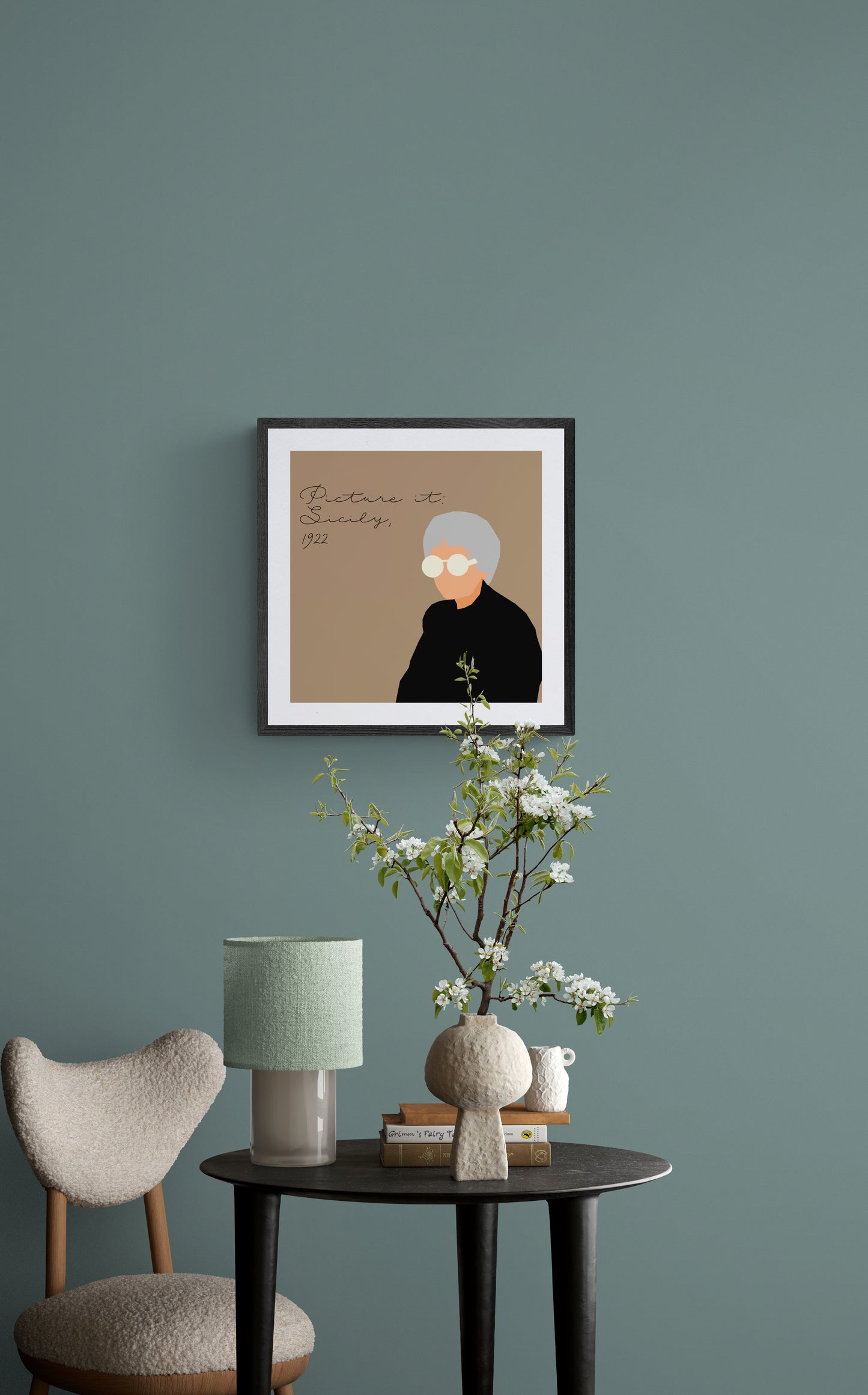 "Picture it: Sicily, 1922" Sophia Petrillo portrait with funny quote from Golden Girls tv show