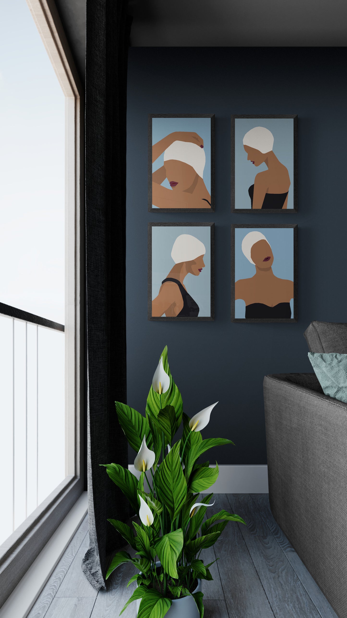 Calming wall art with earth tones for modern contemporary office decor 