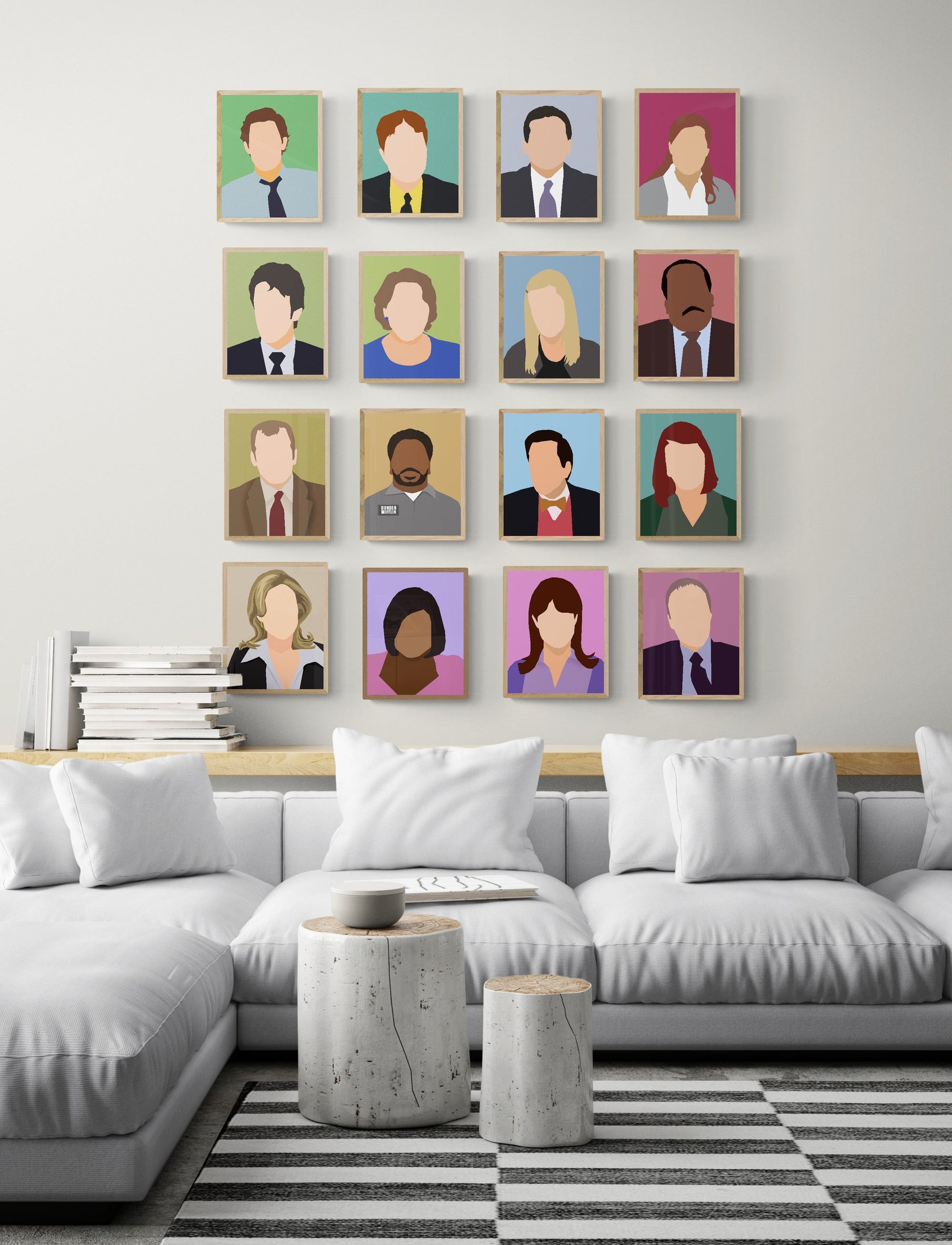 The Office tv show art poster set of characters for gallery wall