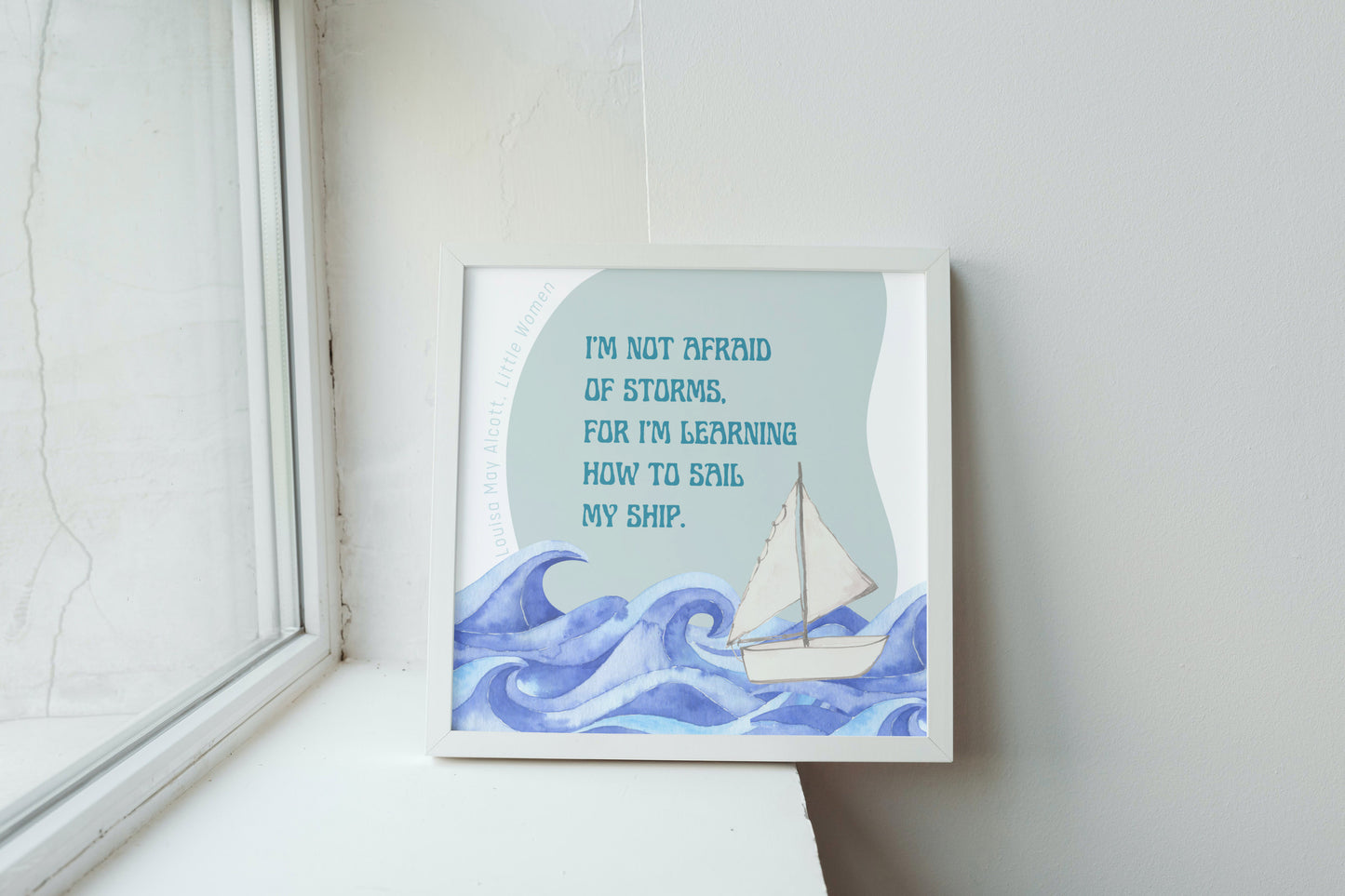 Sailing nursery quote and art print
