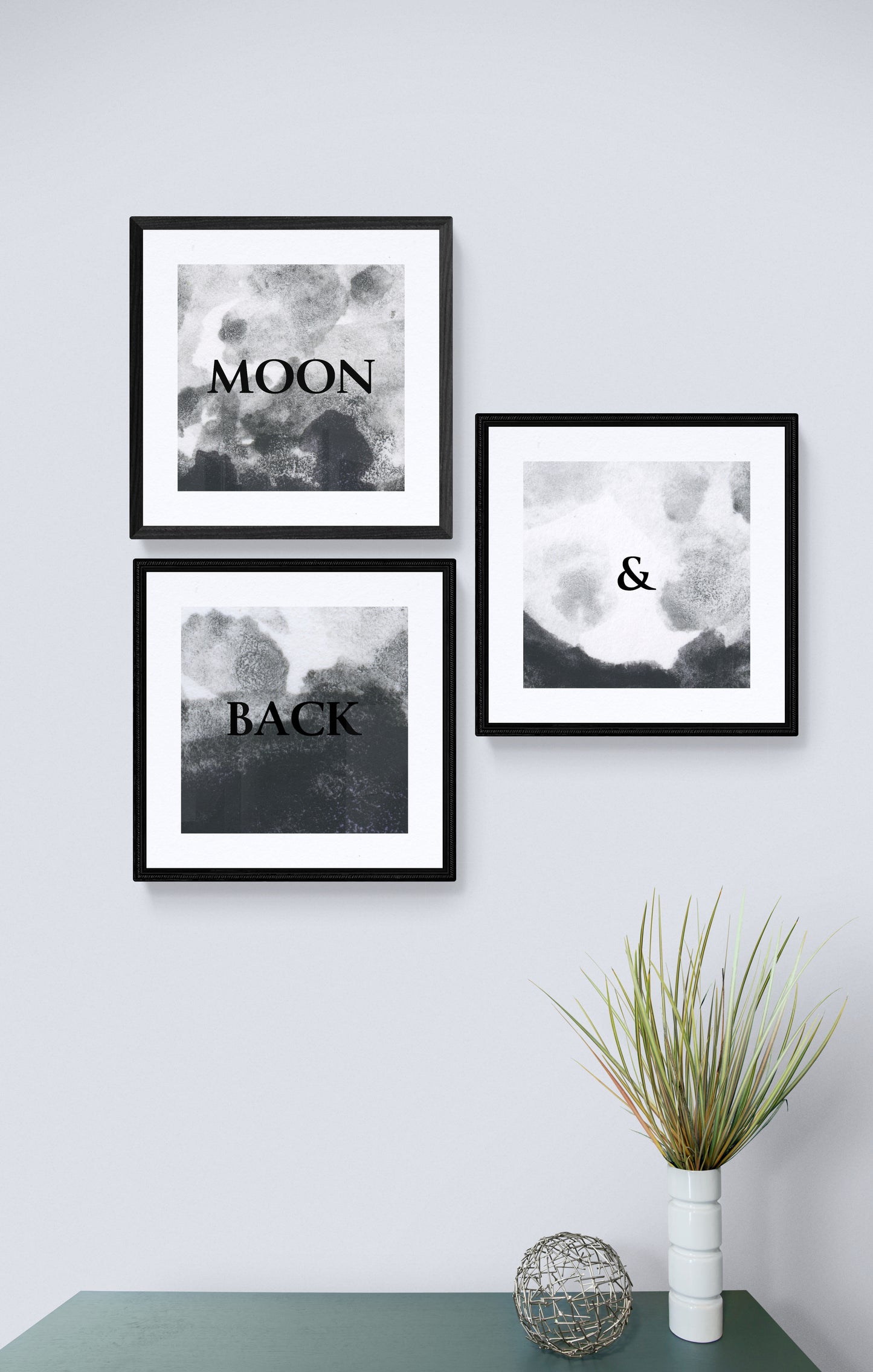 I love you to the moon and back - art print set featuring moon phases