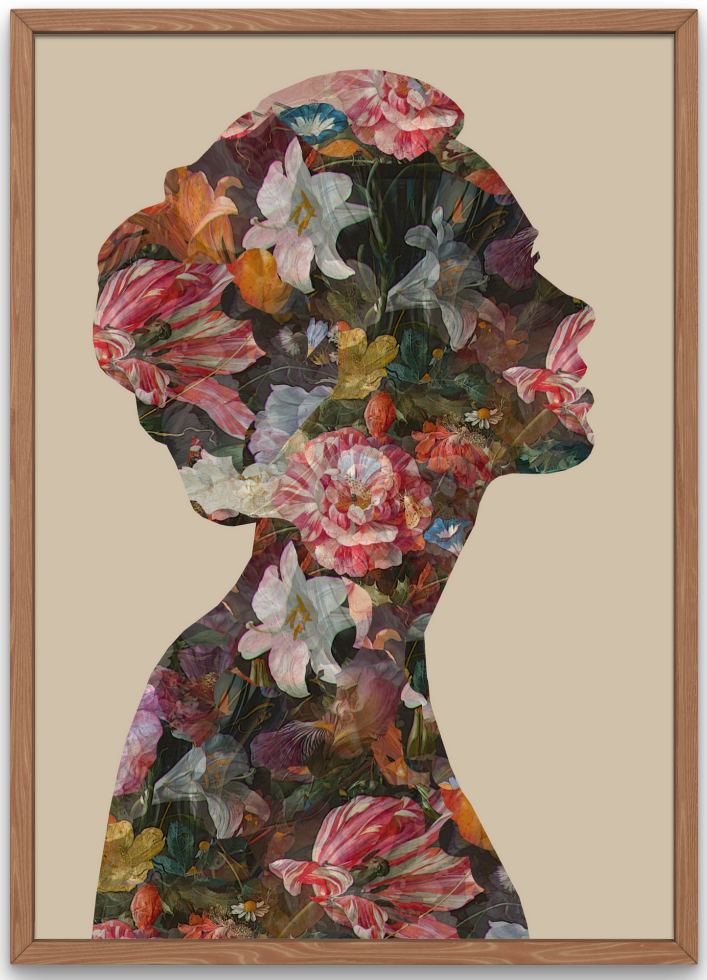 Woman Floral Silhouette Wall Art