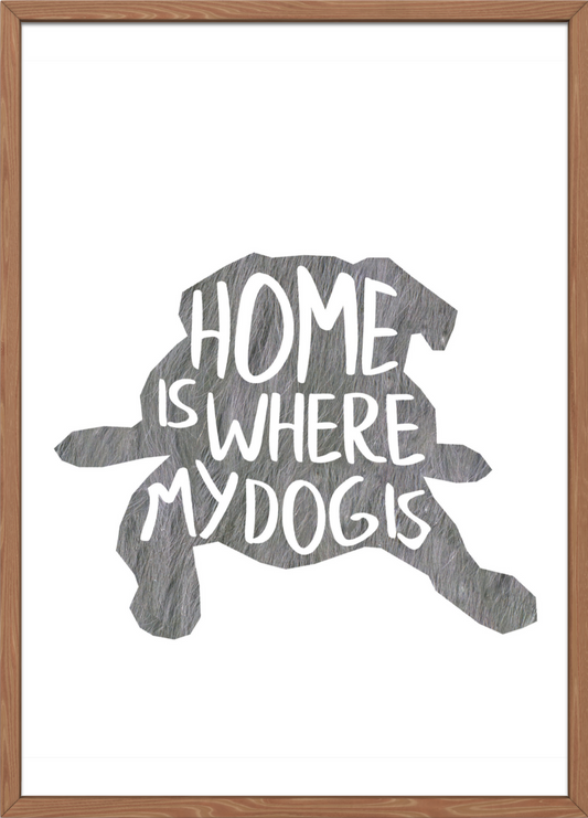 Home is where my dog is, Dog Lover Poster Art
