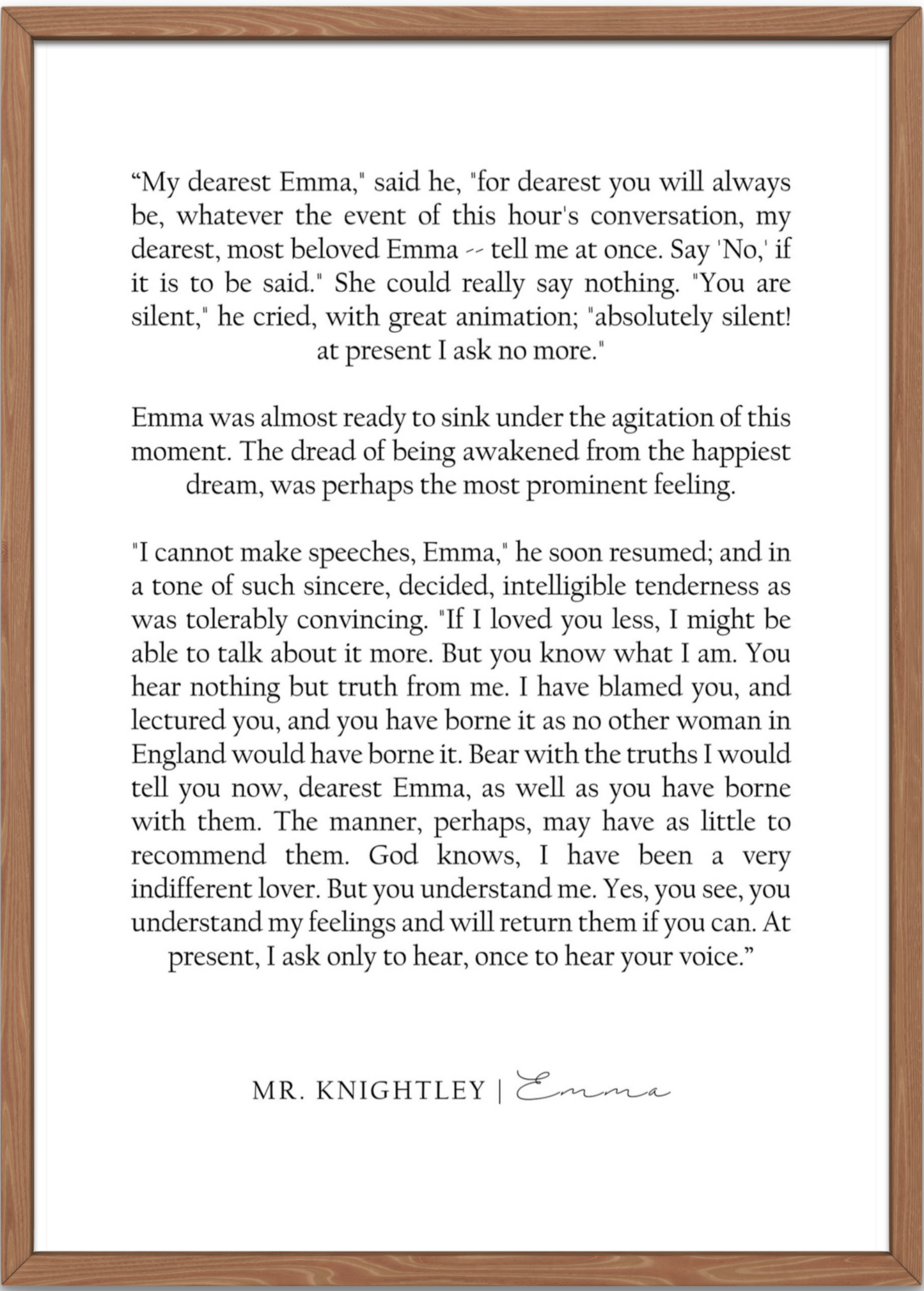 Emma - Jane Austen Novel | Mr. Knightley Quote