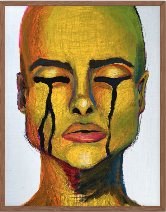 Tearful Portrait | Colorful Print of Painting