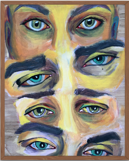Detailed, Expressive Colorful Eyes. Print of Original Painting