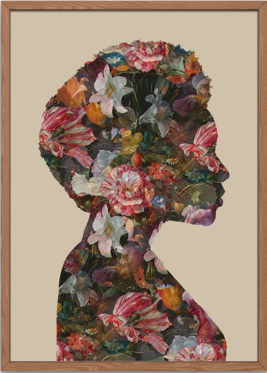 Female Floral Silhouette Wall Art