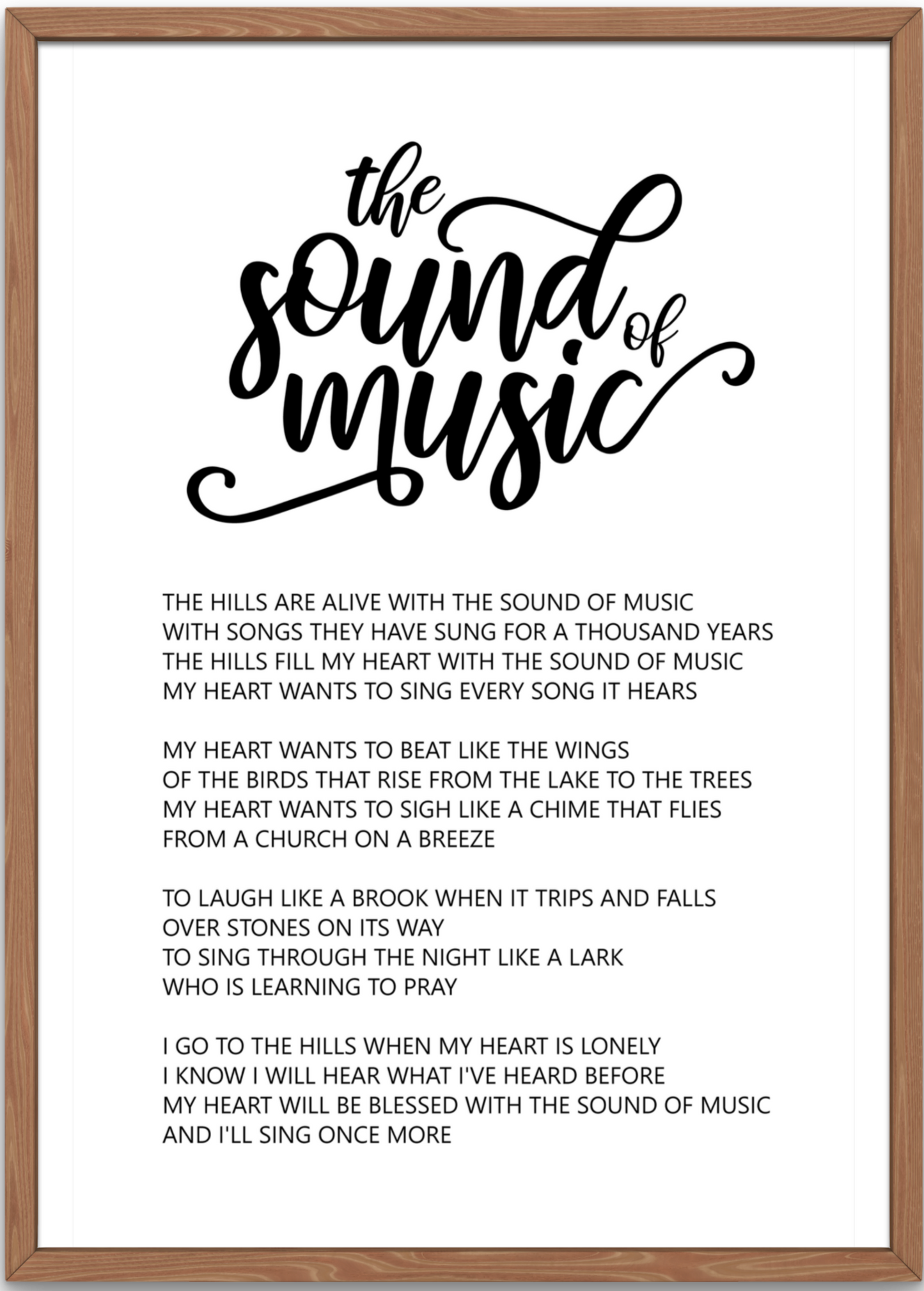 Sound of Music Lyrics Art Poster