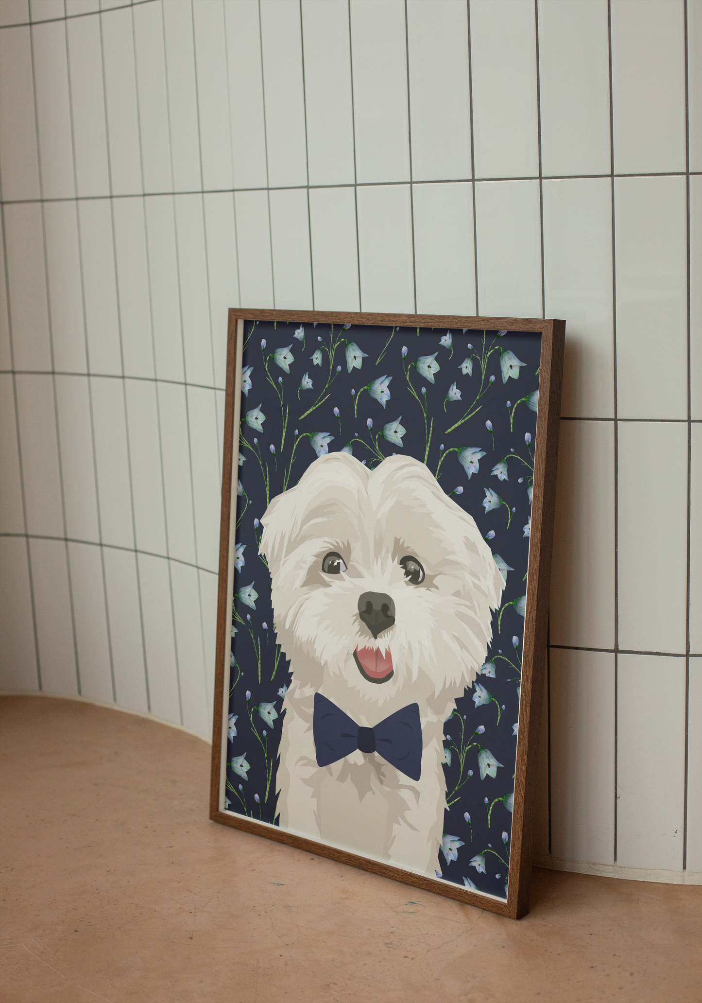 Maltese Puppy in Bowtie Art Print
