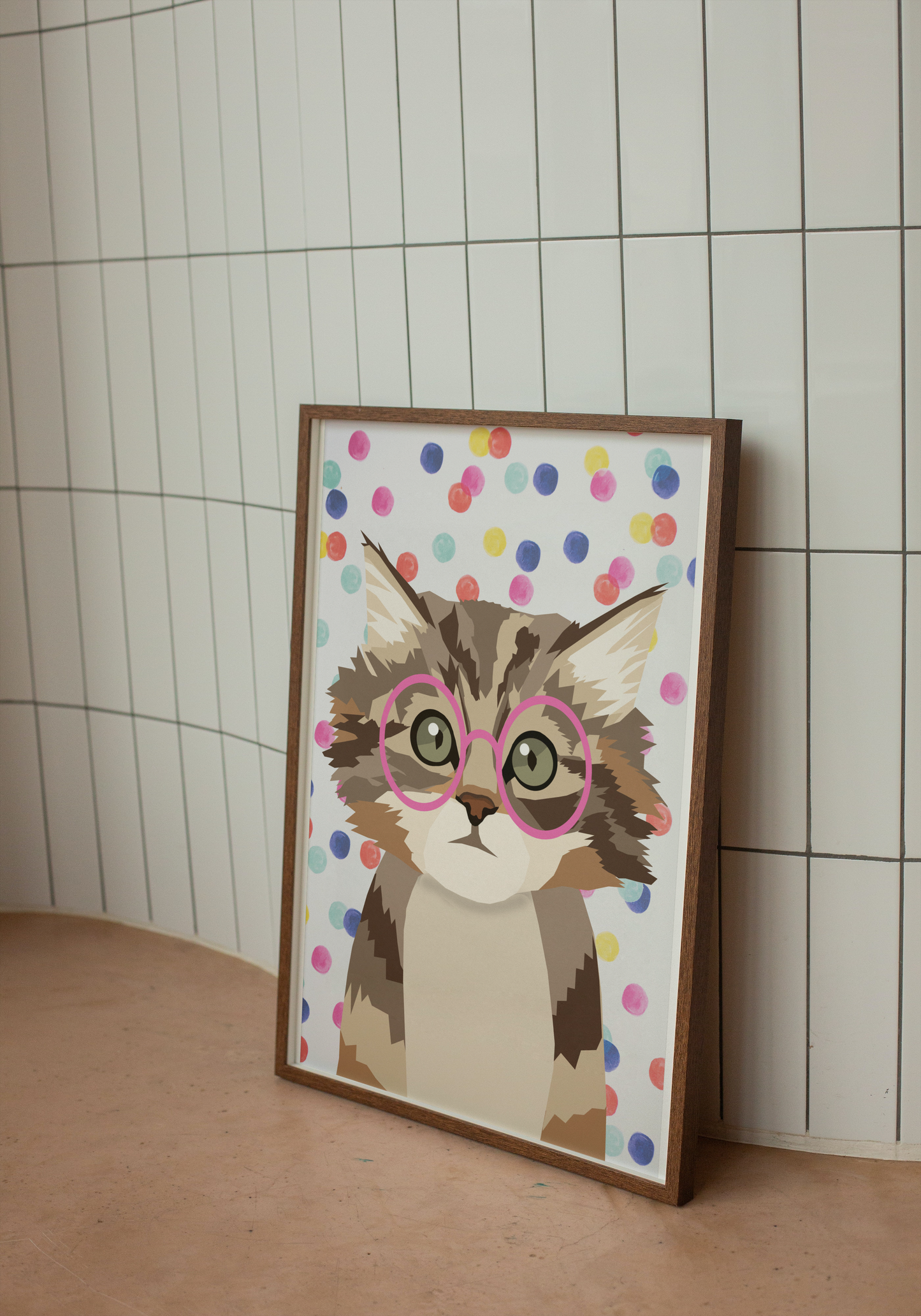 Cat with Glasses Art Print
