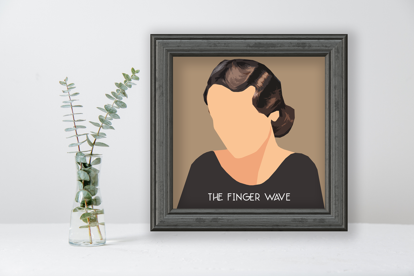 the finger wave, roaring 20s flapper girl hairstyle art print
