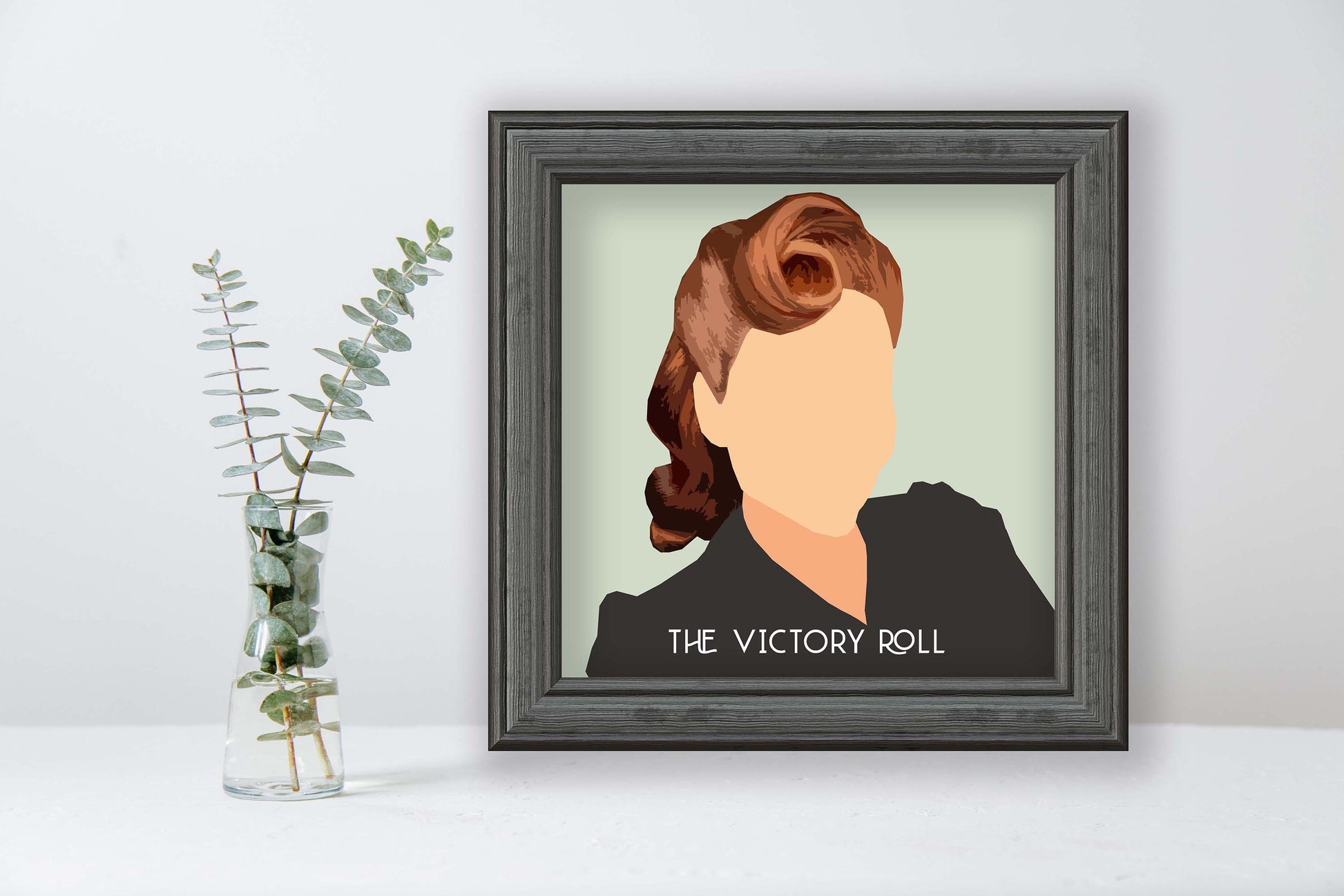 the victory roll hairstyle 1940s fashion art print