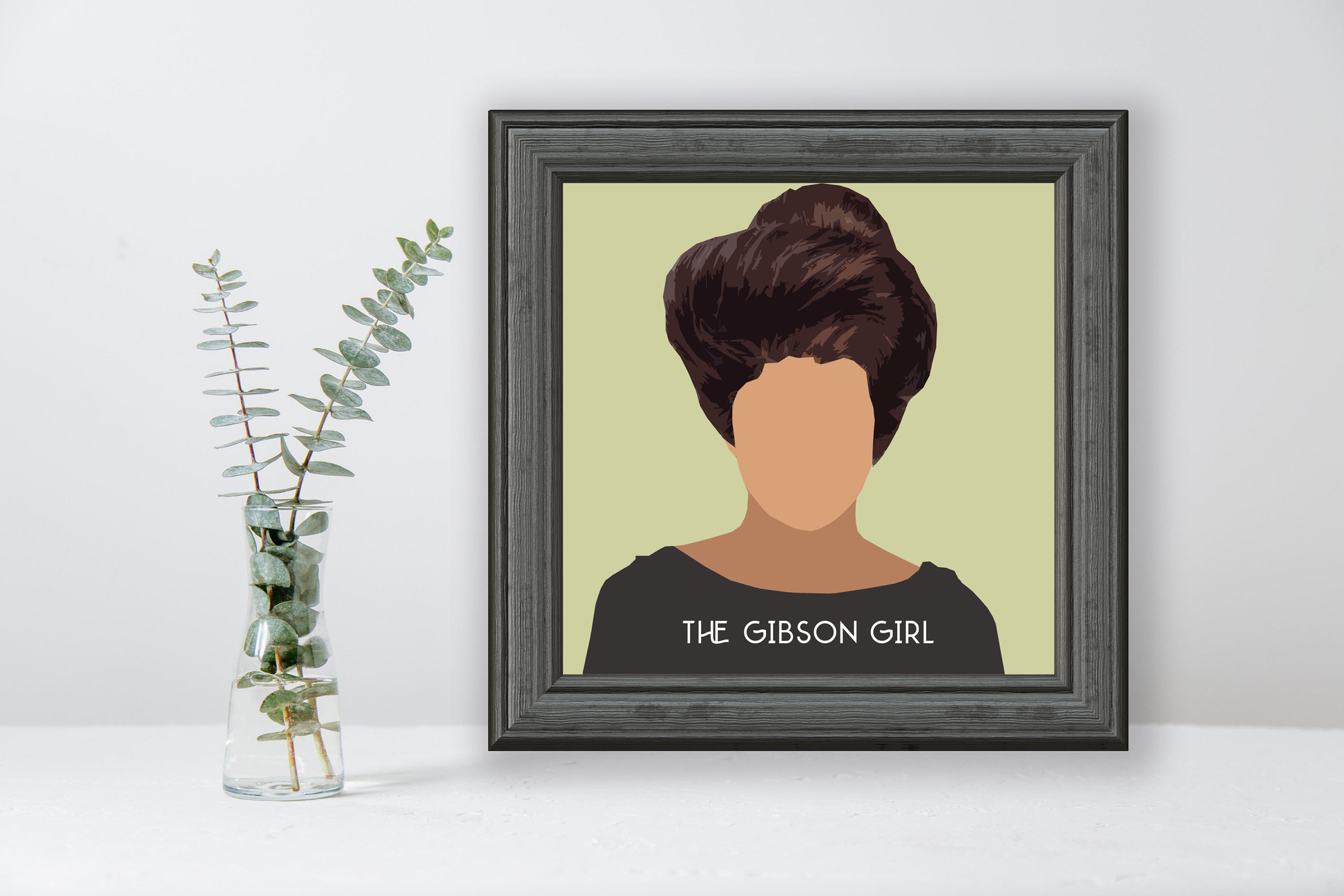the gibson girl art print. 1900s hairstyle vintage fashion