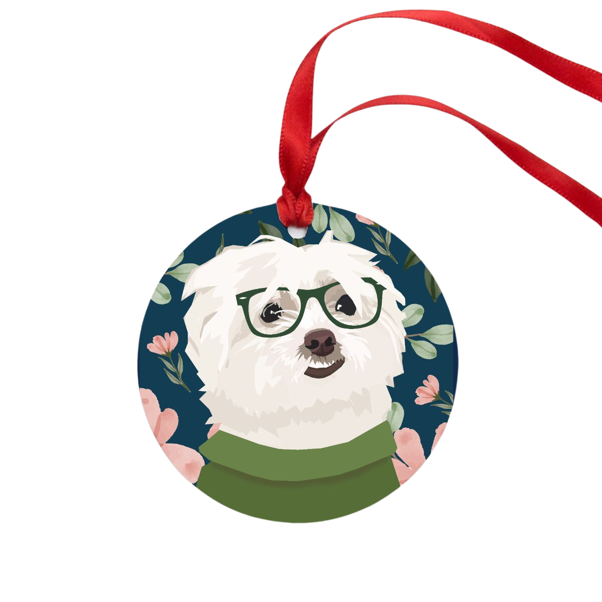 Maltese Dog Christmas Ornament