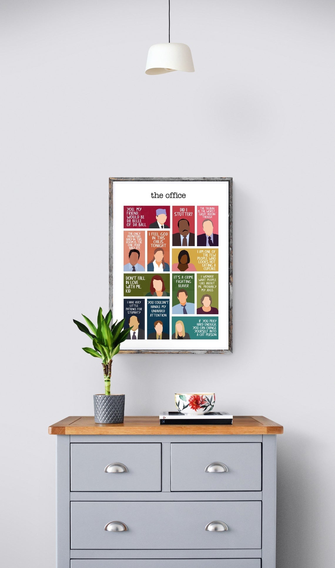 minimal art poster of the office cast