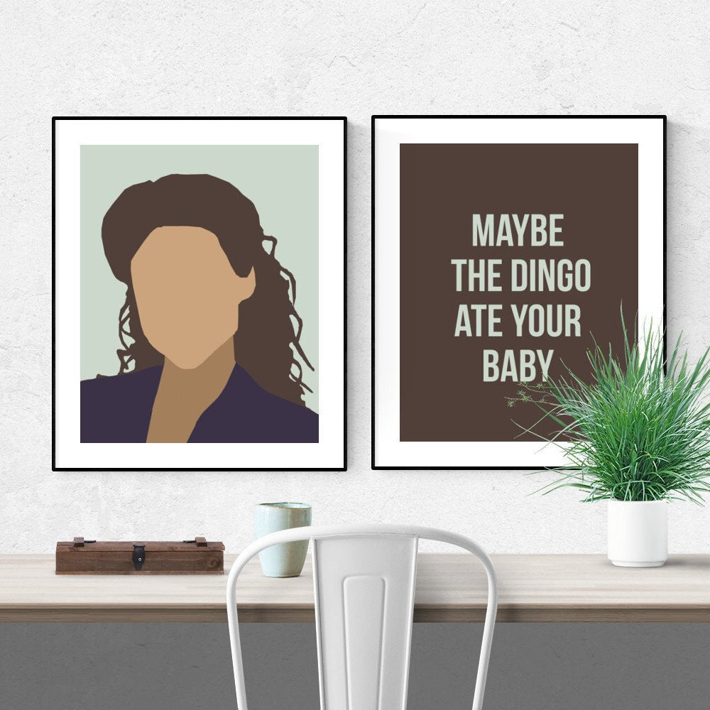 Maybe the dingo ate your baby - Elaine Benes Art Poster set from Seinfeld tv show