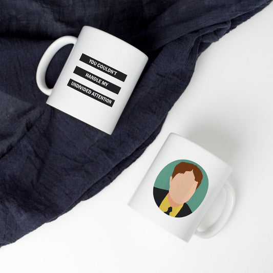 Dwight Schrute mug with quote reading, "you couldn't handle my undivded attention."