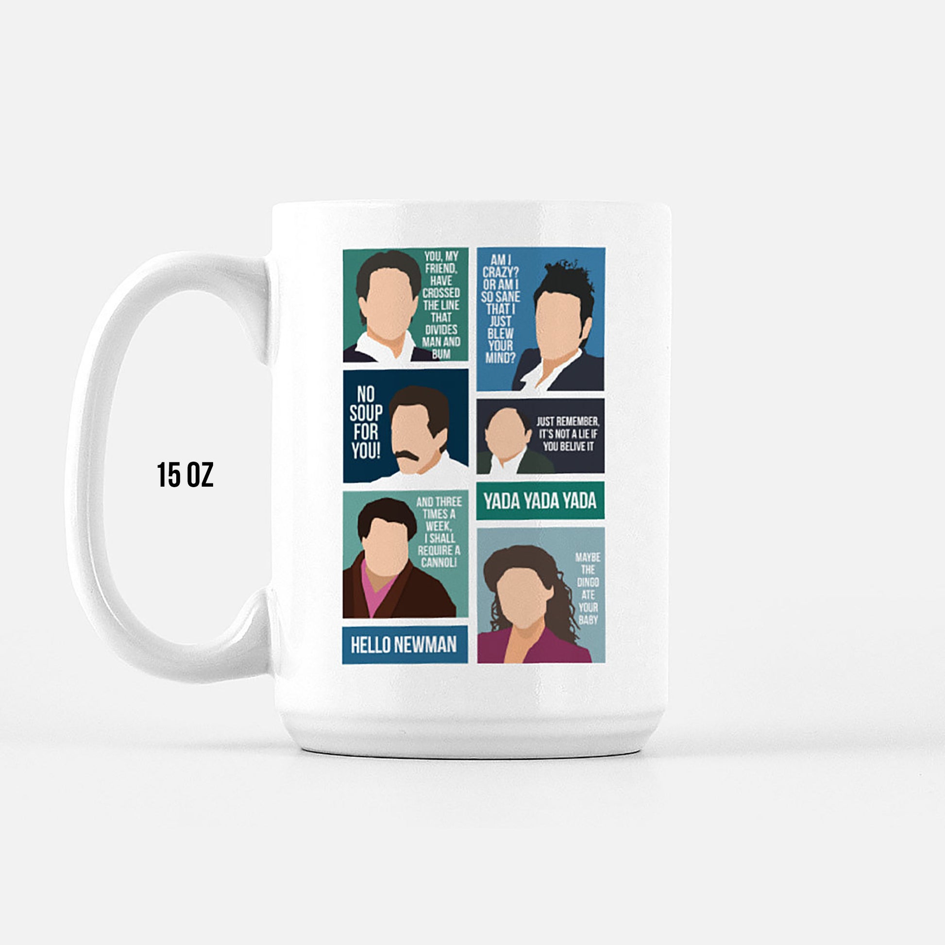 Seinfeld TV Show Character Mug with Quotes