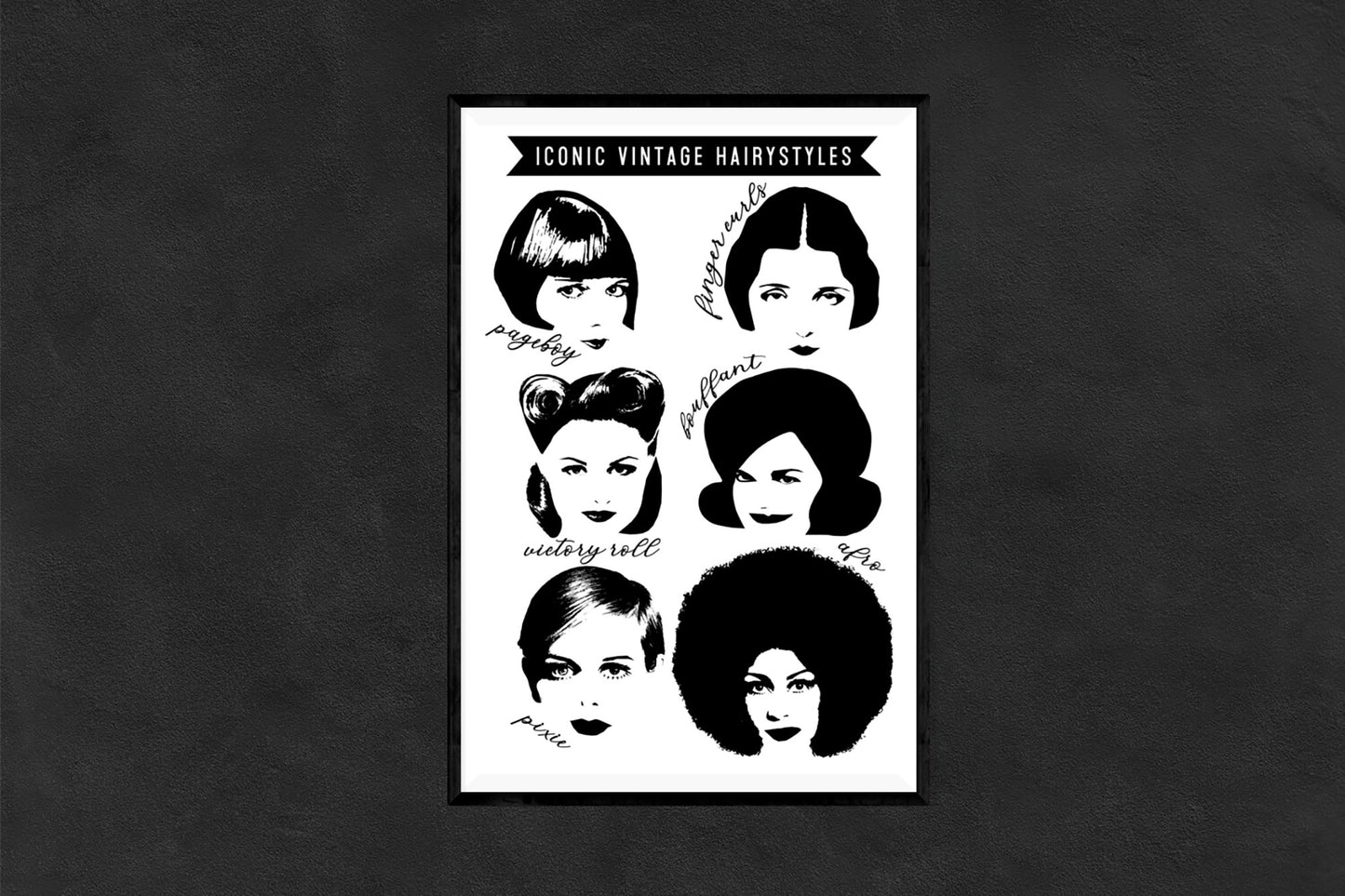 Iconic Vintage Hairstyles Art Poster
