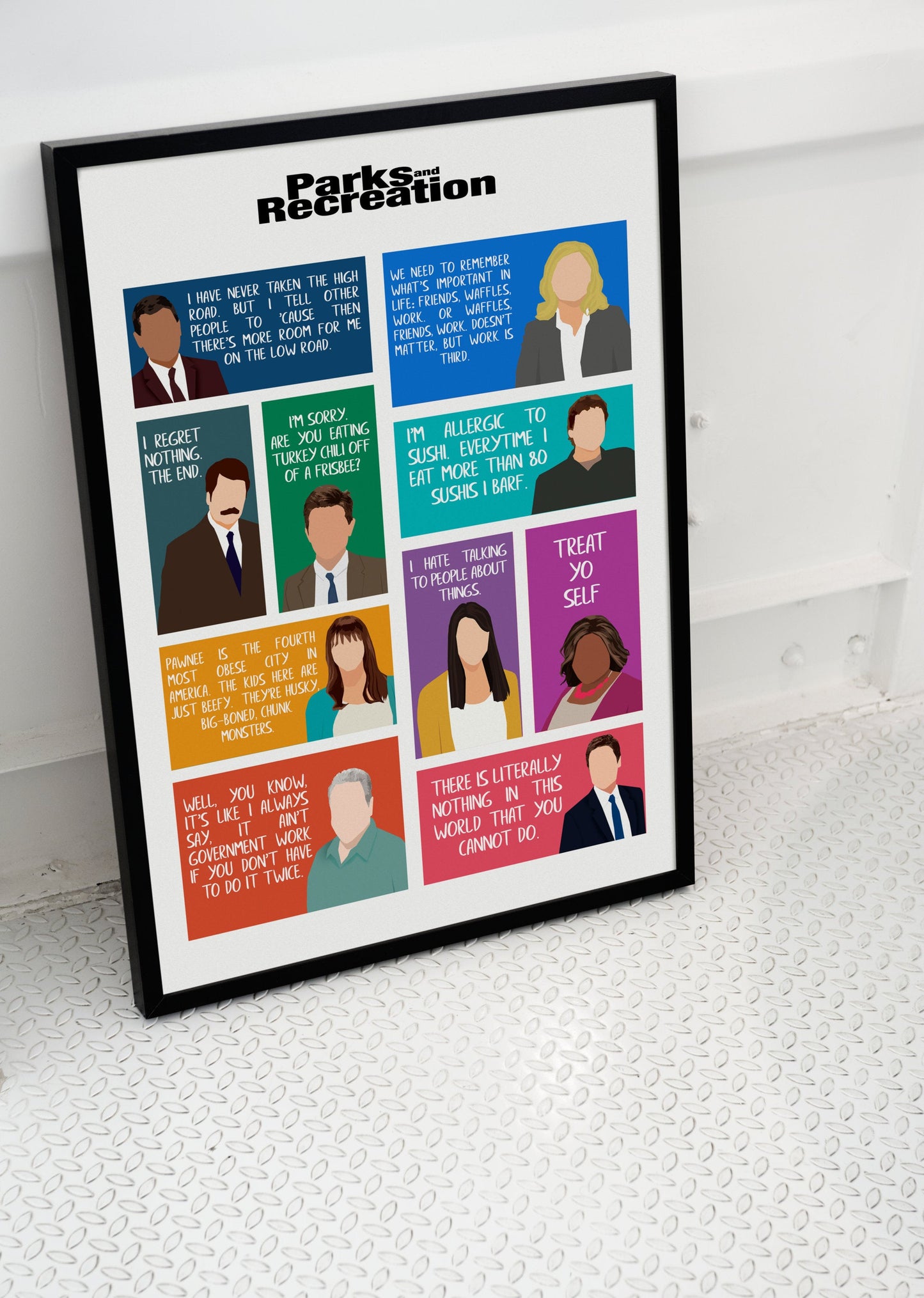 Parks and Rec Cast Minimal Poster