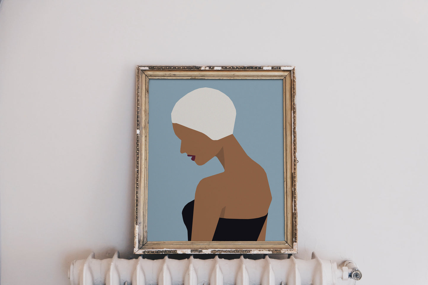 Vintage Swimmer Woman Minimal Art