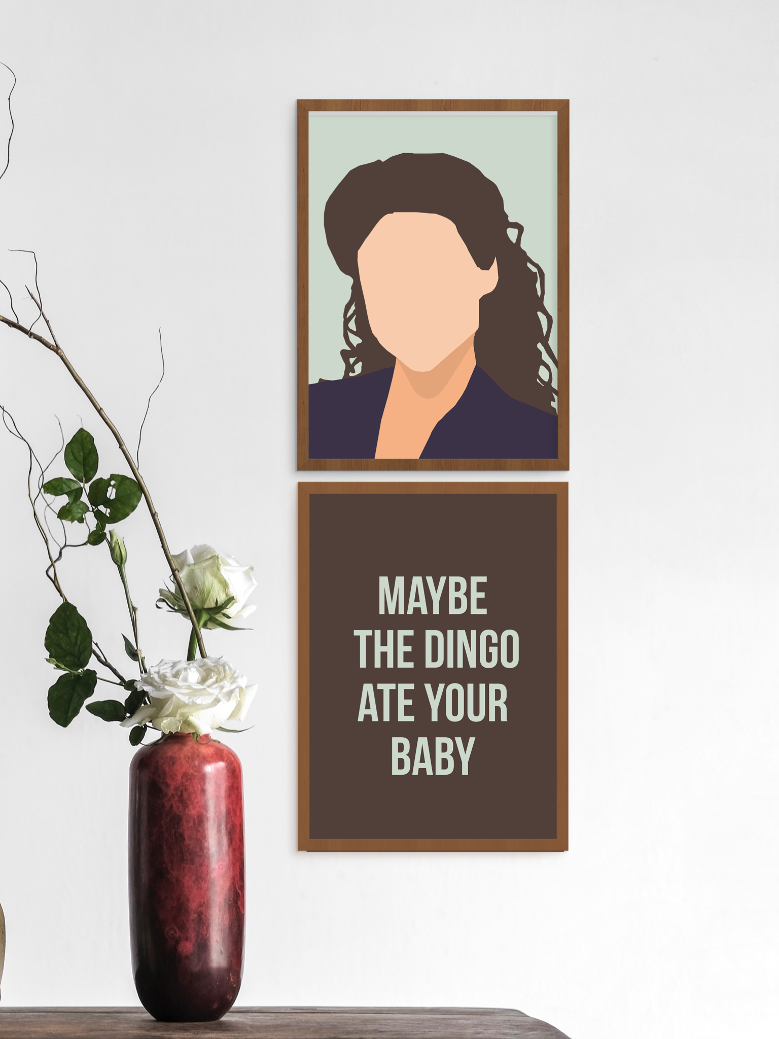 Elaine Benes from Seinfeld tv show art print set with minimal portrait and funny quote from tv show