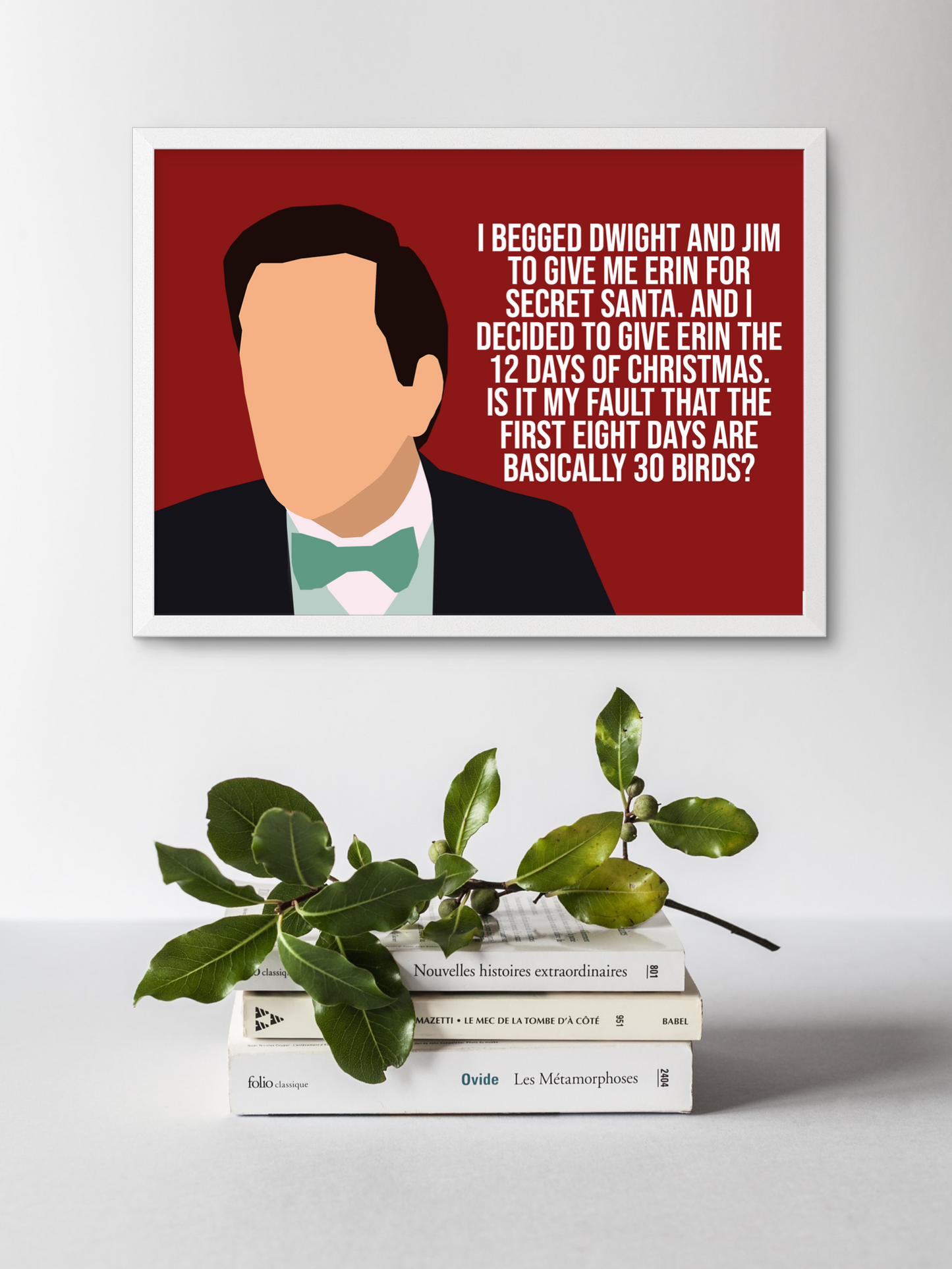 andy bernard art print with 12 days of christmas quote