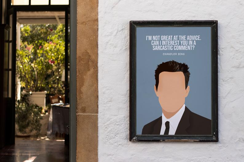 Friends TV Poster | Chandler Bing Quote - "Can I Interest You in a Sarcastic Comment?"