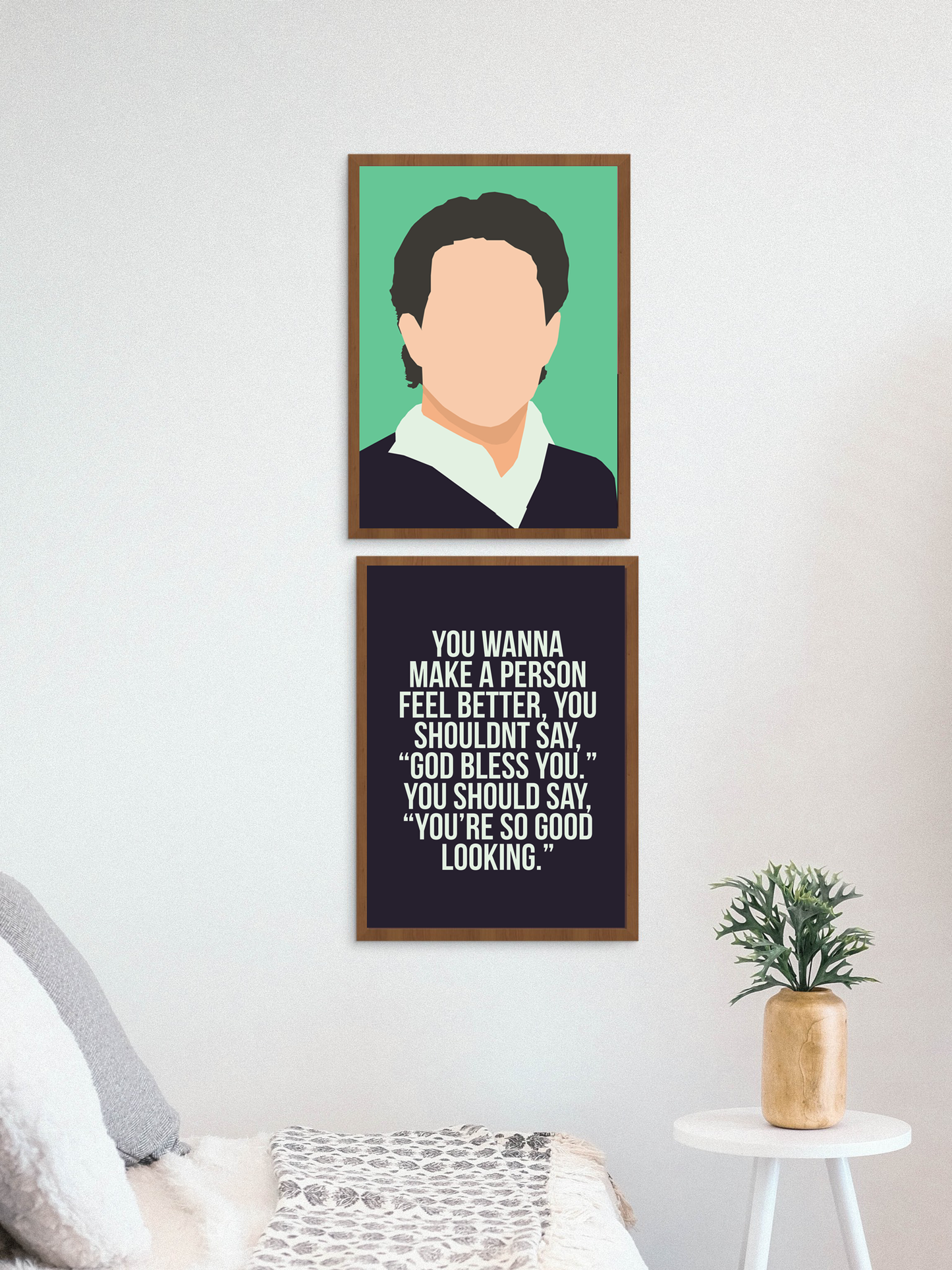 Seinfeld TV show poster set featuring Jerry Seinfeld and funny quote