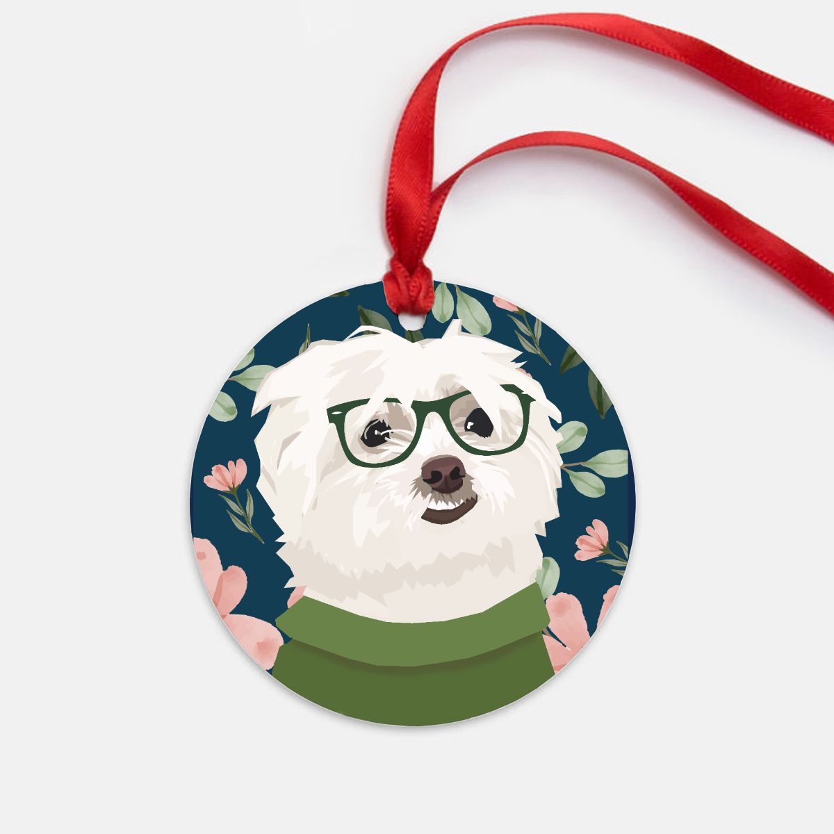 Maltese Dog Christmas Ornament
